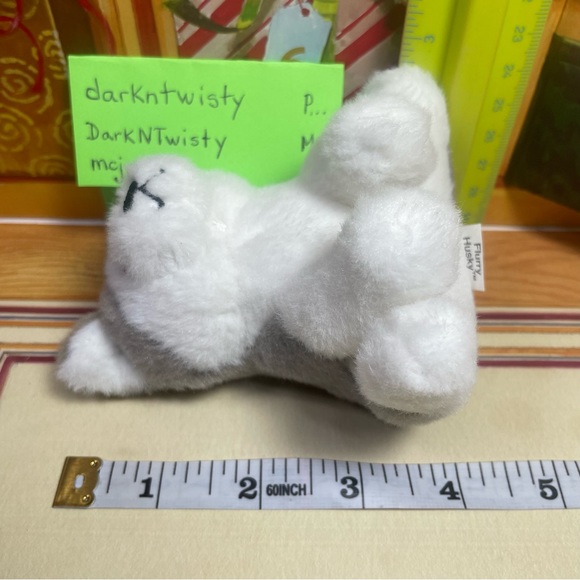 1 BRAND NEW GUND MINI FLURRY HUSKY PLUSH ORNAMENT TOY APPROX 4” PRICE FIRM - Picture 11 of 16